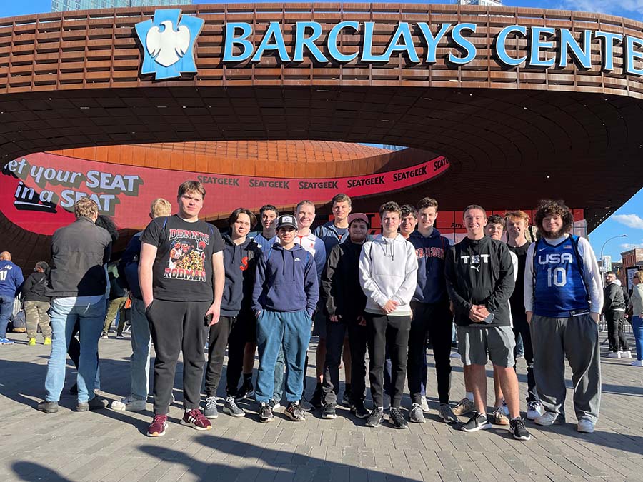 Baseball Analytics members at Nets game