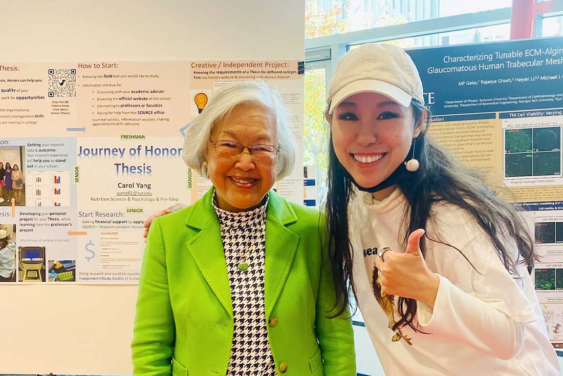 Carol and Dr Chen at Research Fair