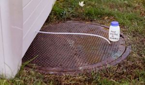 image of a wastewater manhole and collection system during COVID 19 detection research