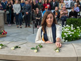 Kelsey Montondo at the annual Rose-Laying Ceremony.