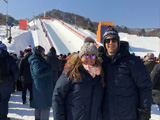Brian Meyer and friend at Olympics in South Korea