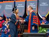 Noelle Rowe with Chancellor Kent Syverud at 2019 Commencement