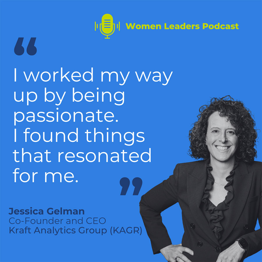 Jessica Gelman graphic advertising her podcast