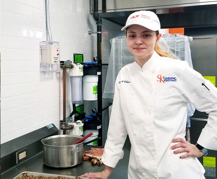 Kelsie Wilson in the kitchen