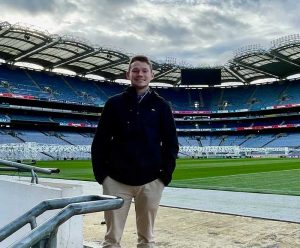 Kevin Donoghue stands in a stadium
