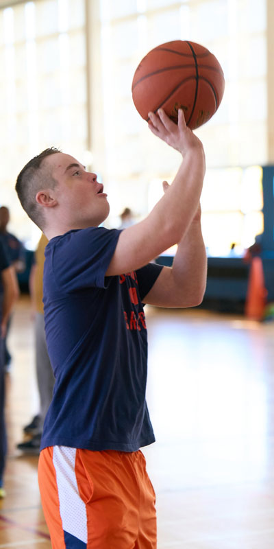 Mark Radel playing basketball