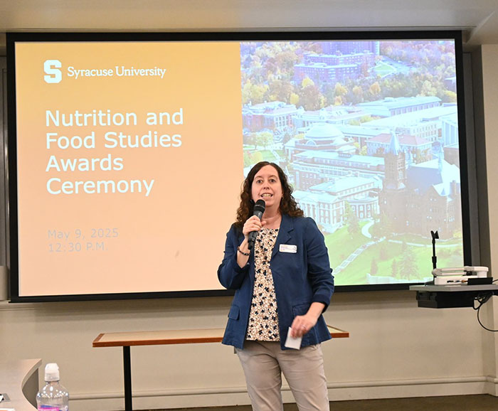 Lynn Brann presenting for Food Studies and Nutrition Awards