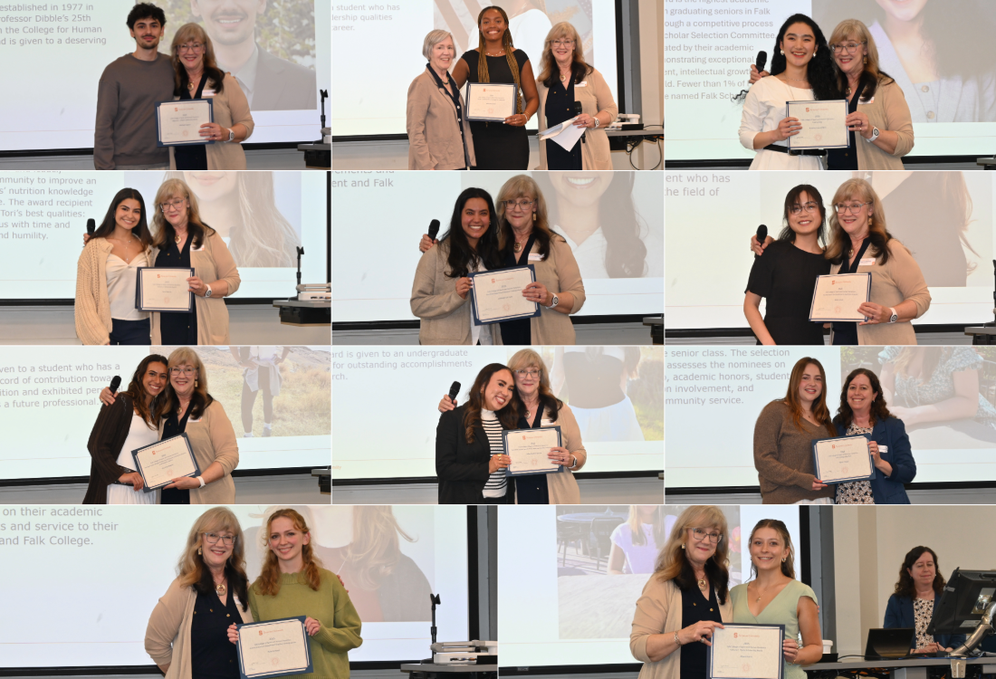 collage images of student receiving awards