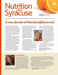 Cover of Nutrition@Syracuse Fall 2018