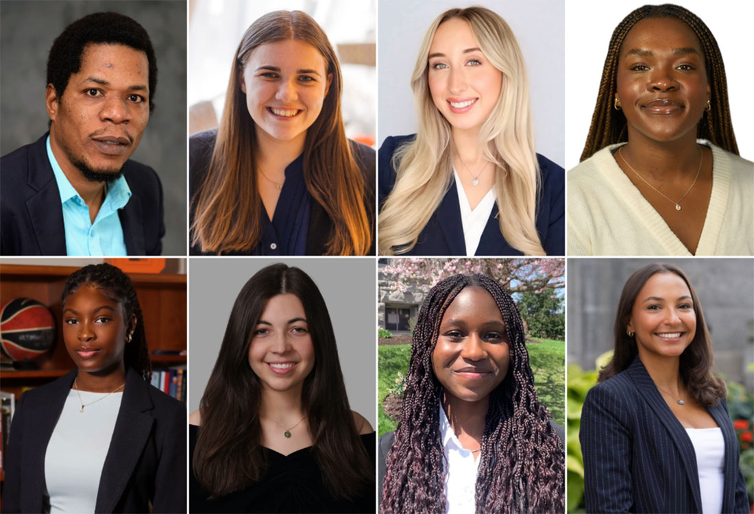 Portraits of 8 students who received Public Health departments awards for 2025