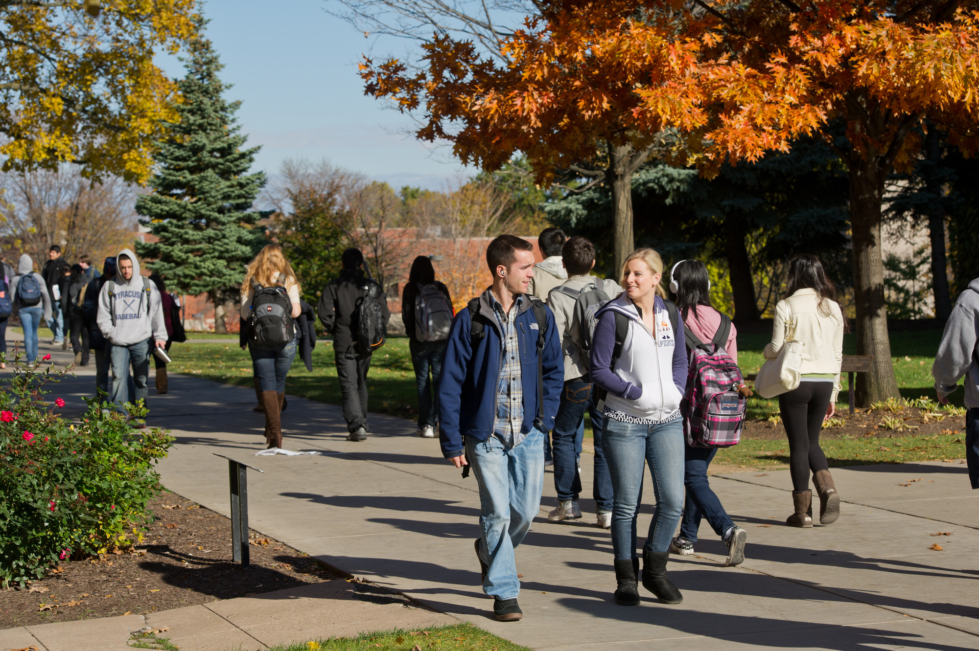 Fall Campus Students Walking