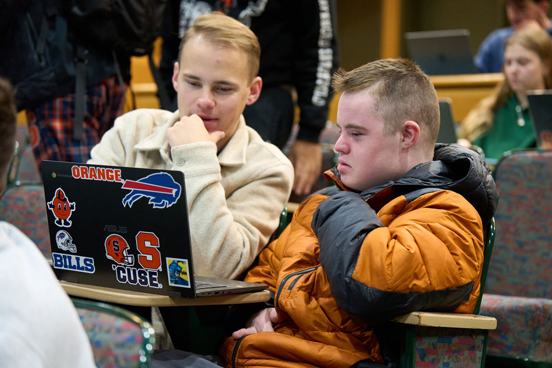 Luke and Mark Radel in class together