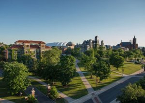 Syracuse University campus in the summer