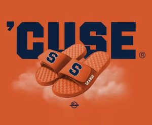 SU branded orange footwear