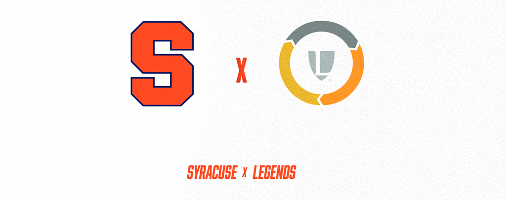 Syracuse University large S logo with Legends logo