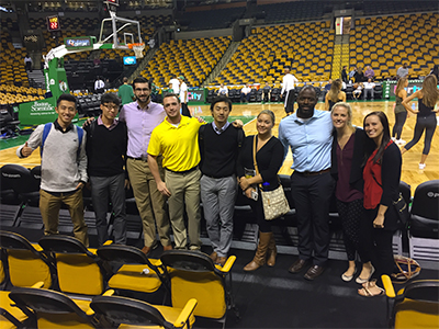 Photo of students in TD Garden stadium