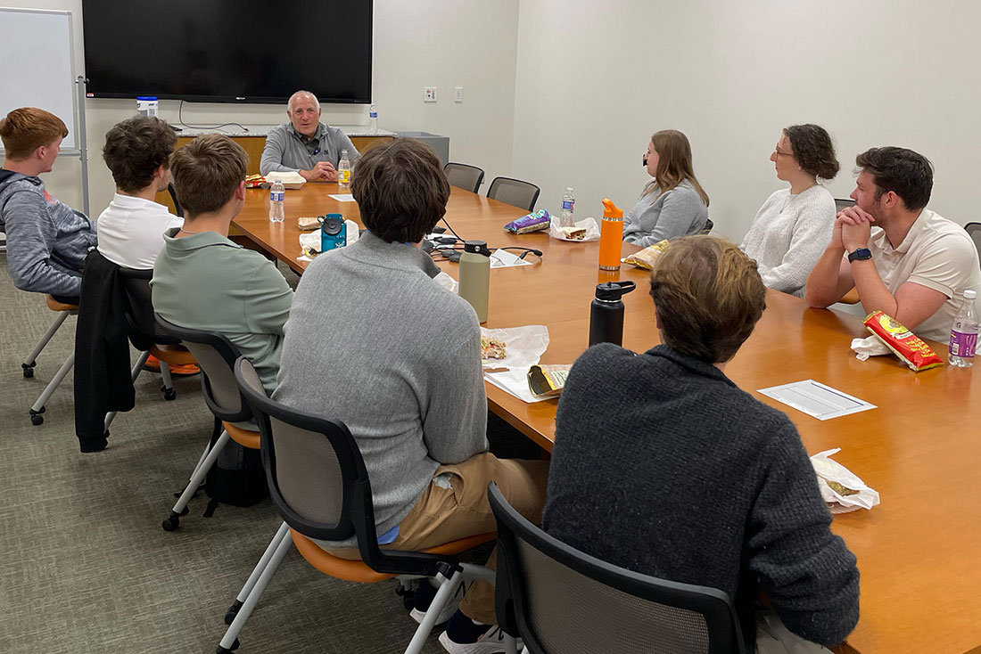 Brandon Steiner meeting with SPM students