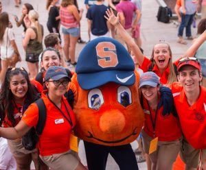 Otto with students at Syracuse Welcome 2016 Hendricks Chapel Ice Cream Social