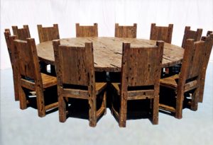 Round table with chairs