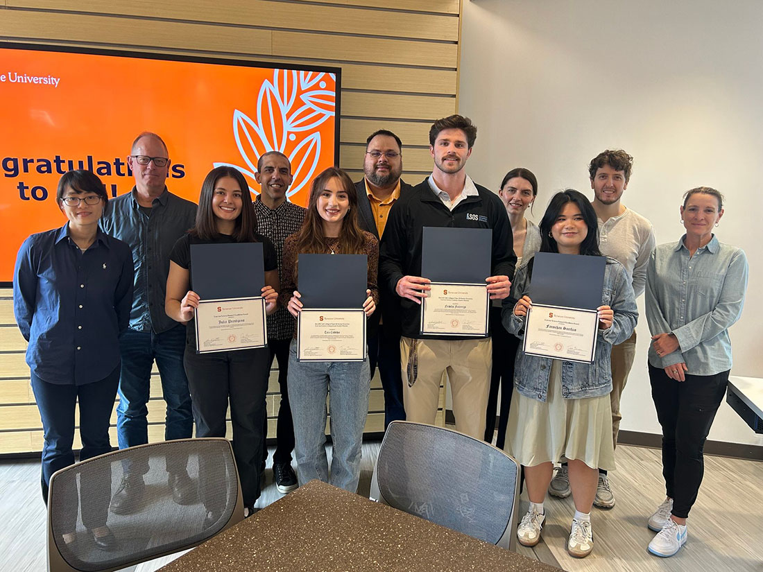 groups of faculty presents and students who received awards for 2025