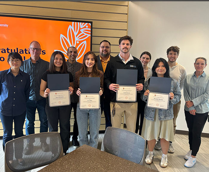 faculty presenters and student awardees at 2025 Exercise Science awards