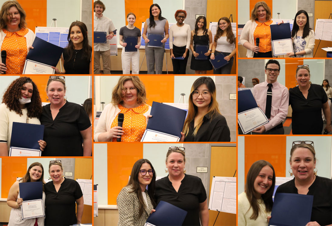 collage images of student award recipients and faculty presenters for HDFS 2025