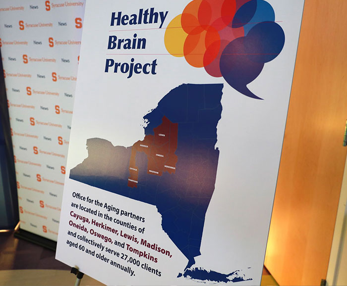 Poster of NY state that reads Healthy Brain Project