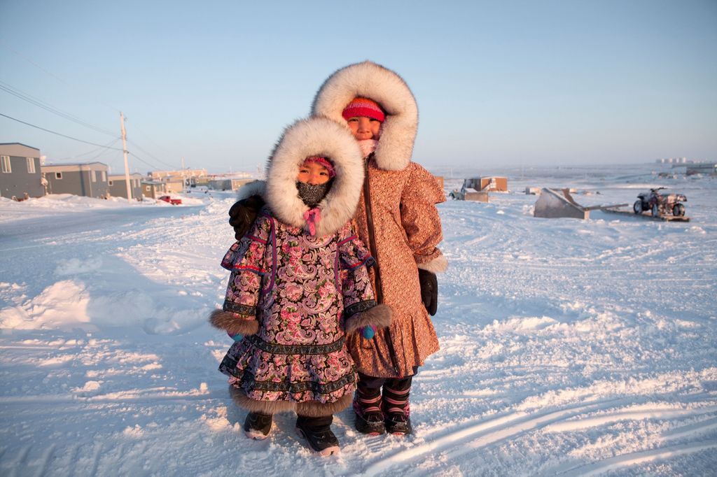 two little girls bundled up for the snow