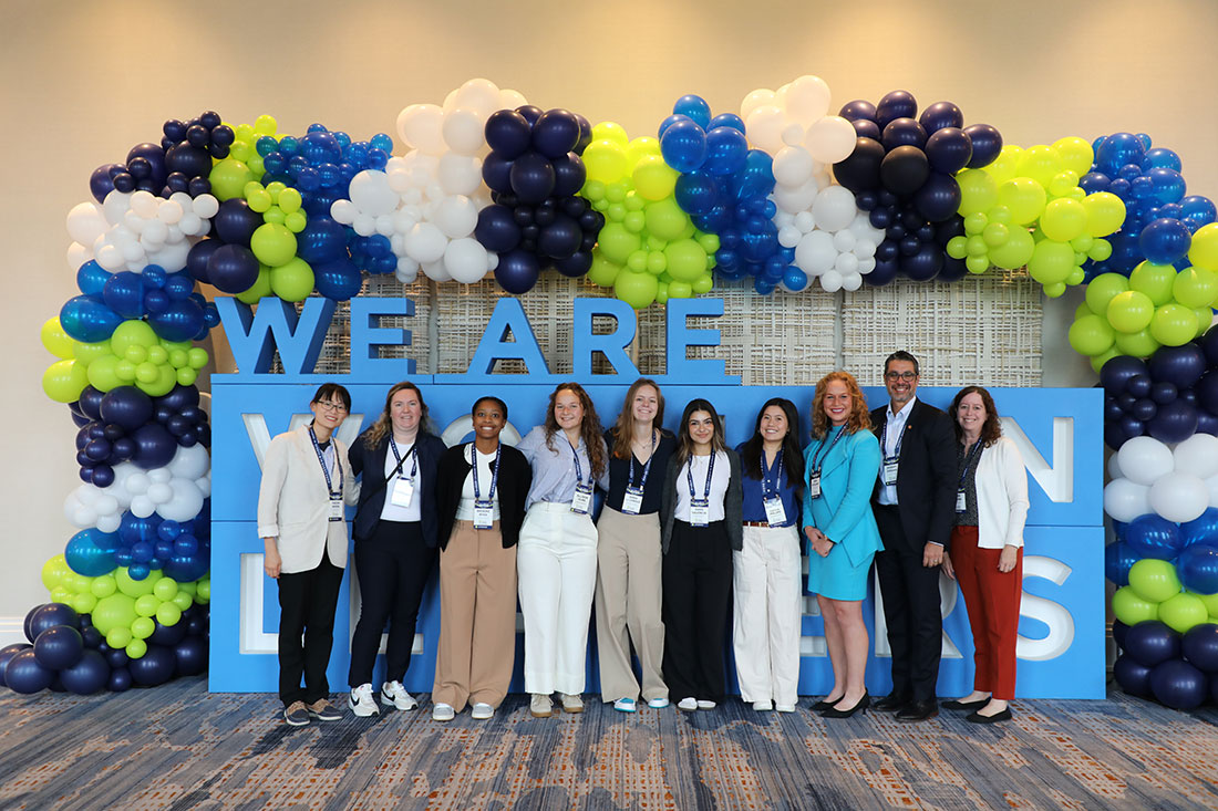 9 women and 1 man attending women leadres in sports 2024 national convention